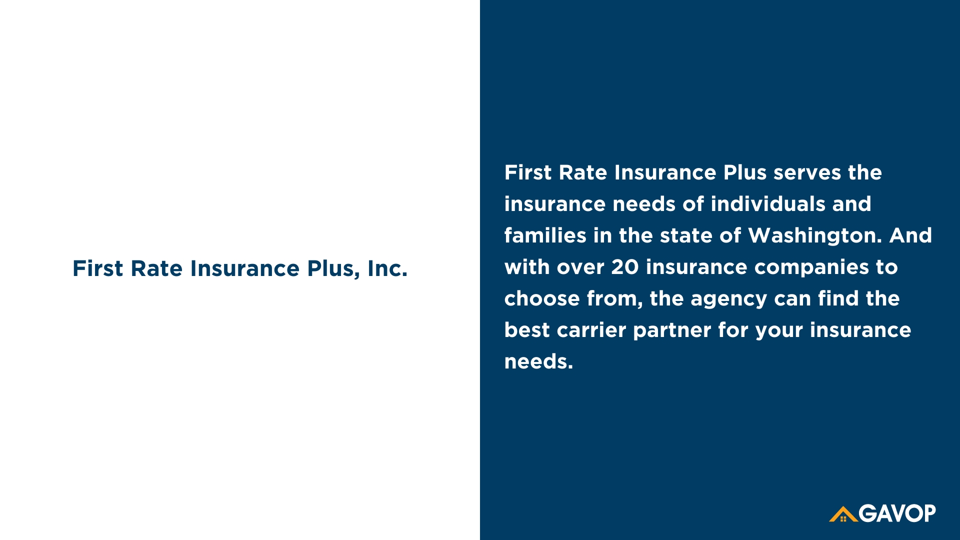 First Rate Insurance Plus, Inc.